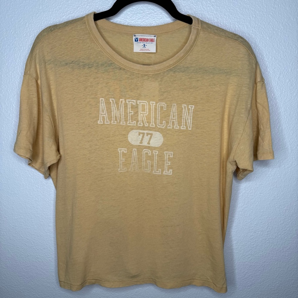 American Eagle Yellow T-Shirt Vintage Vault Collection - Picture 1 of 4